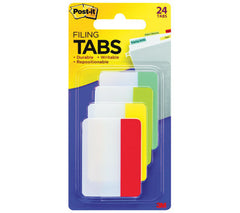 Post-it(R) Tabs, 2" Solid, Assorted Primary Colors, 6 Tabs/Color